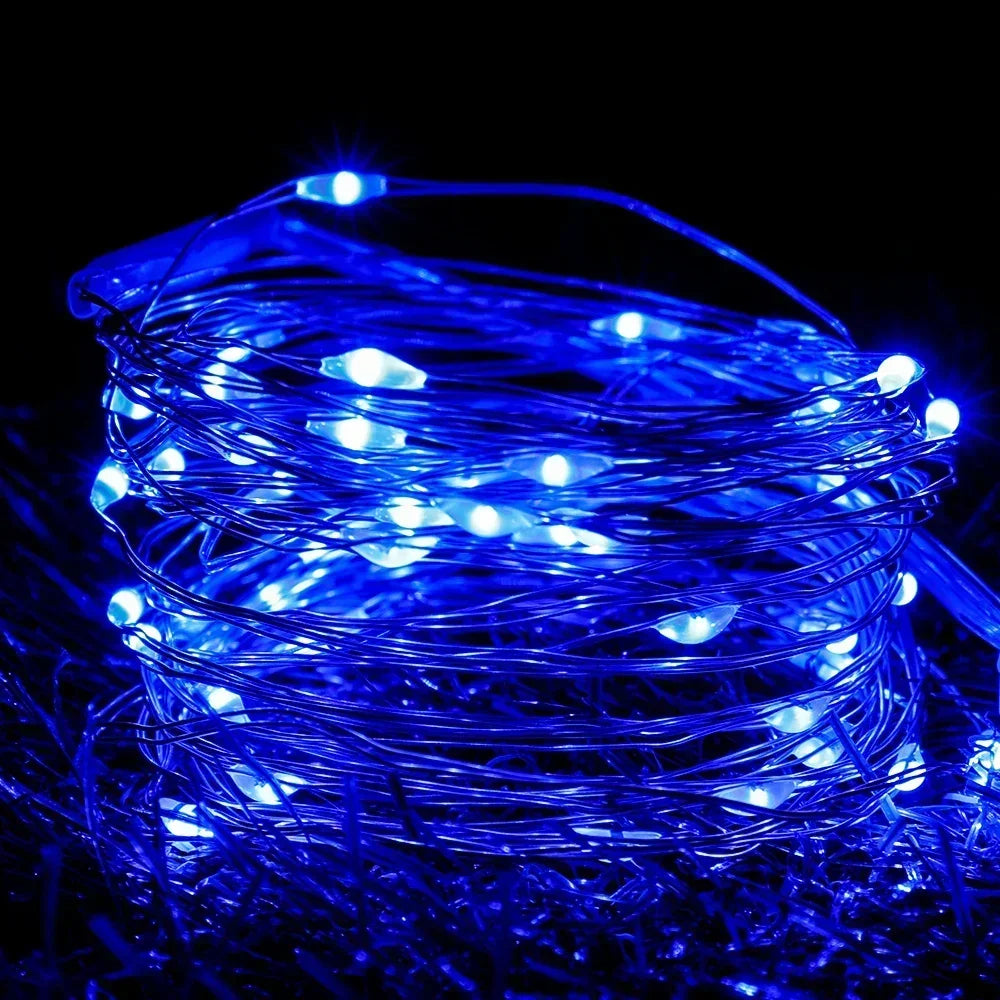 LED Fairy Lights Battery Operated | Waterproof Silver Wire Firefly Starry Lights
