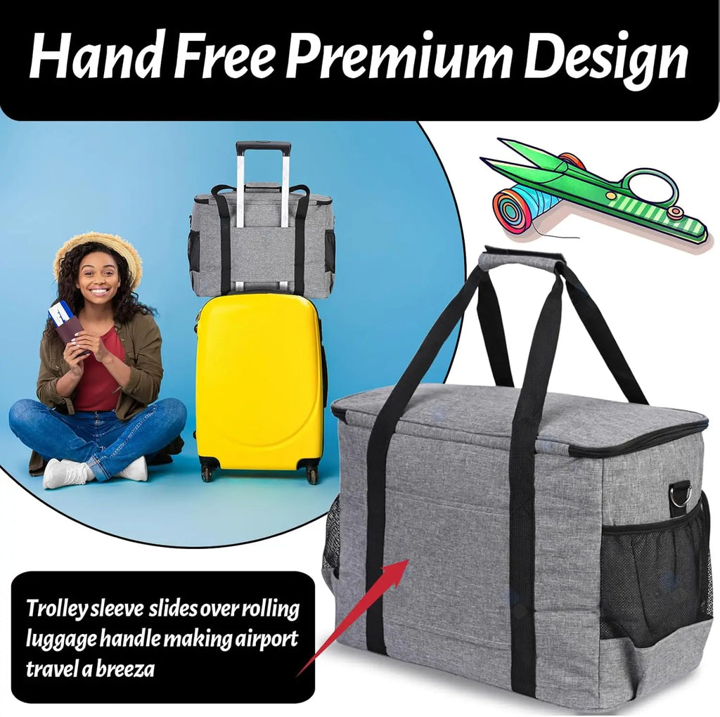 Sewing Machine Carrying Case with Multiple Storage Pockets