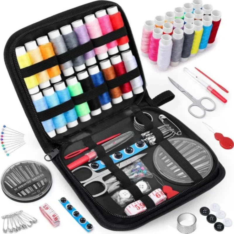Sewing Kit Complete Set with Threads Needles Scissors Tape Measure Buttons and More