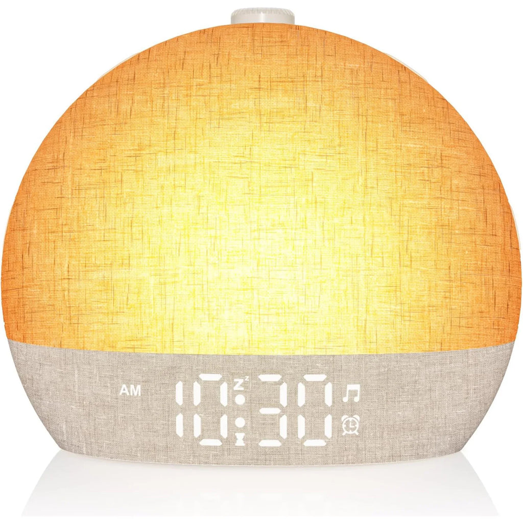 Wake Up Light Sunrise Alarm Clock — Sunset Simulation, White Noise, FM Radio & Dimmable RGB Night Light