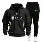 Autumn and Winter 2026 New Men's Casual Set, a Fashionable Outdoor Hiking Windproof and Warm Men's Hoodie and Pants 2-piece Set