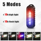 USB Rechargeable LED Torch – 5 Modes, Red/Blue Warning Flash & Shoulder Clip