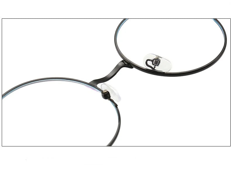 Retro Round Blue Light Blocking Glasses – Silver, Black & Gold