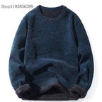 Men's Wool Blend Pullover Sweater – Warm O-Neck Knit Jumper
