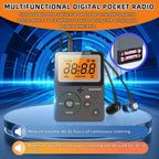 Portable AM/FM Digital Stereo Radio – 2 Band with LCD Screen, Built-In Speaker & Headphones