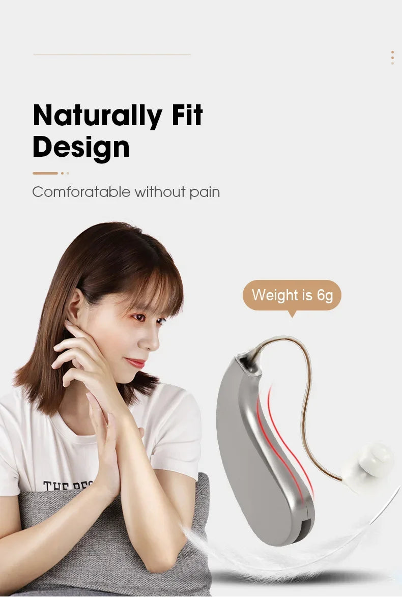 RIKYA Hearing Aid Earphones – Sound Amplifying Ear Hook Headphones for Elderly with Hearing Loss & Tinnitus