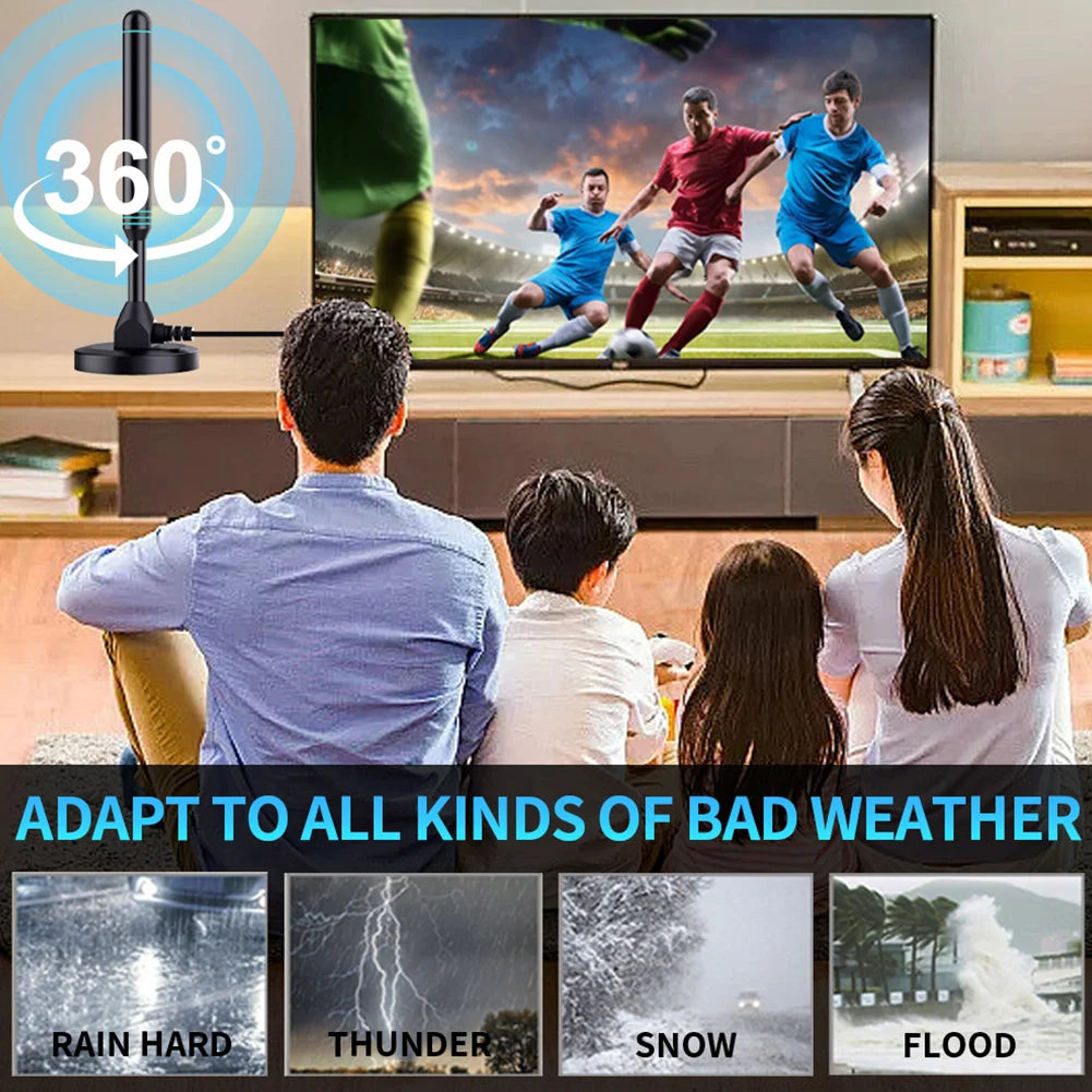 4K HD TV Antenna 500 Mile Long-Range Amplified Digital Antenna DVB-T2 Indoor Outdoor