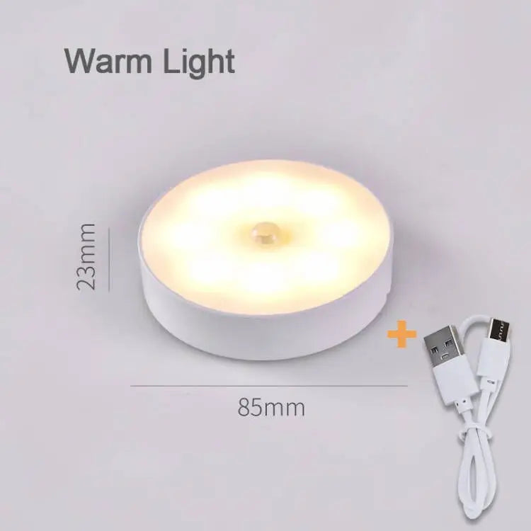 Wireless Motion Sensor Night Light – USB Rechargeable LED Puck Light