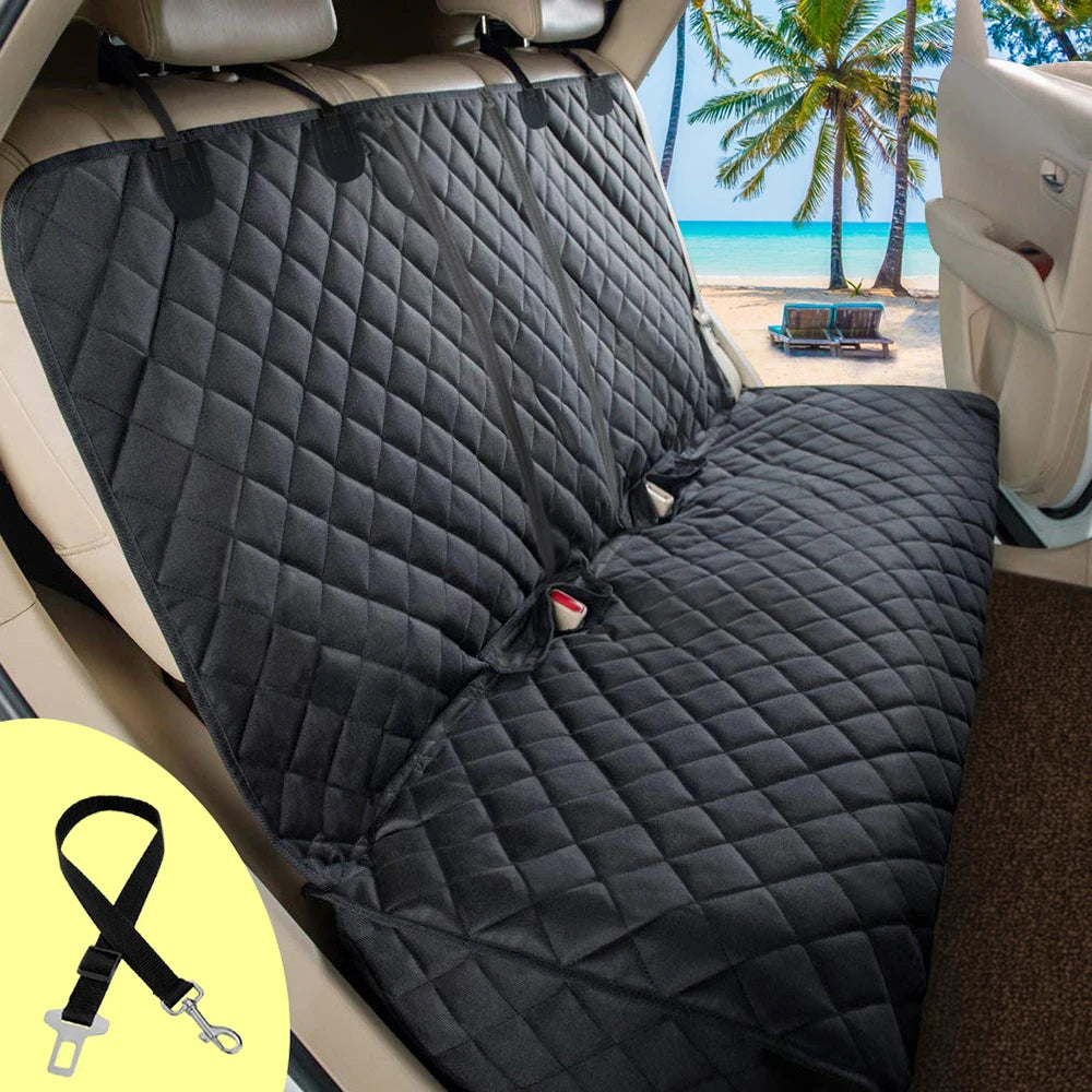 Waterproof Dog Car Seat Cover – Universal Fit Back Seat Protector with Side Flaps for Cars, SUVs & Trucks