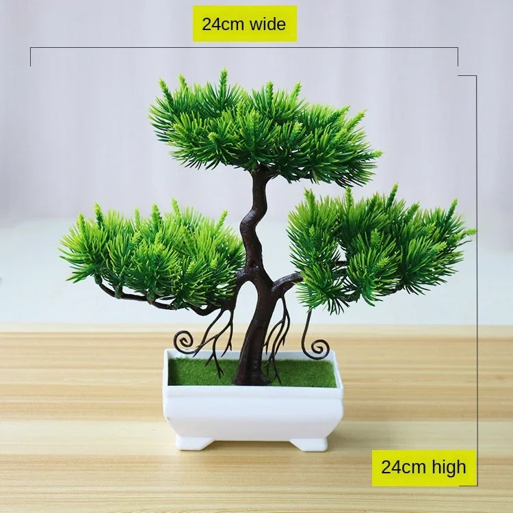 Artificial Plants Potted Bonsai Green Small Tree Plants