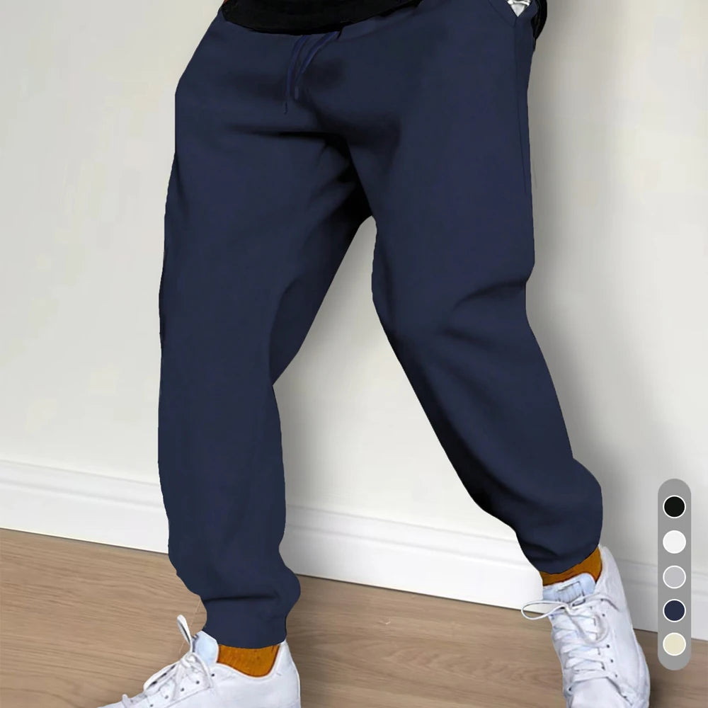 Mens Casual Pants Autumn Winter Fleece Sweatpants-