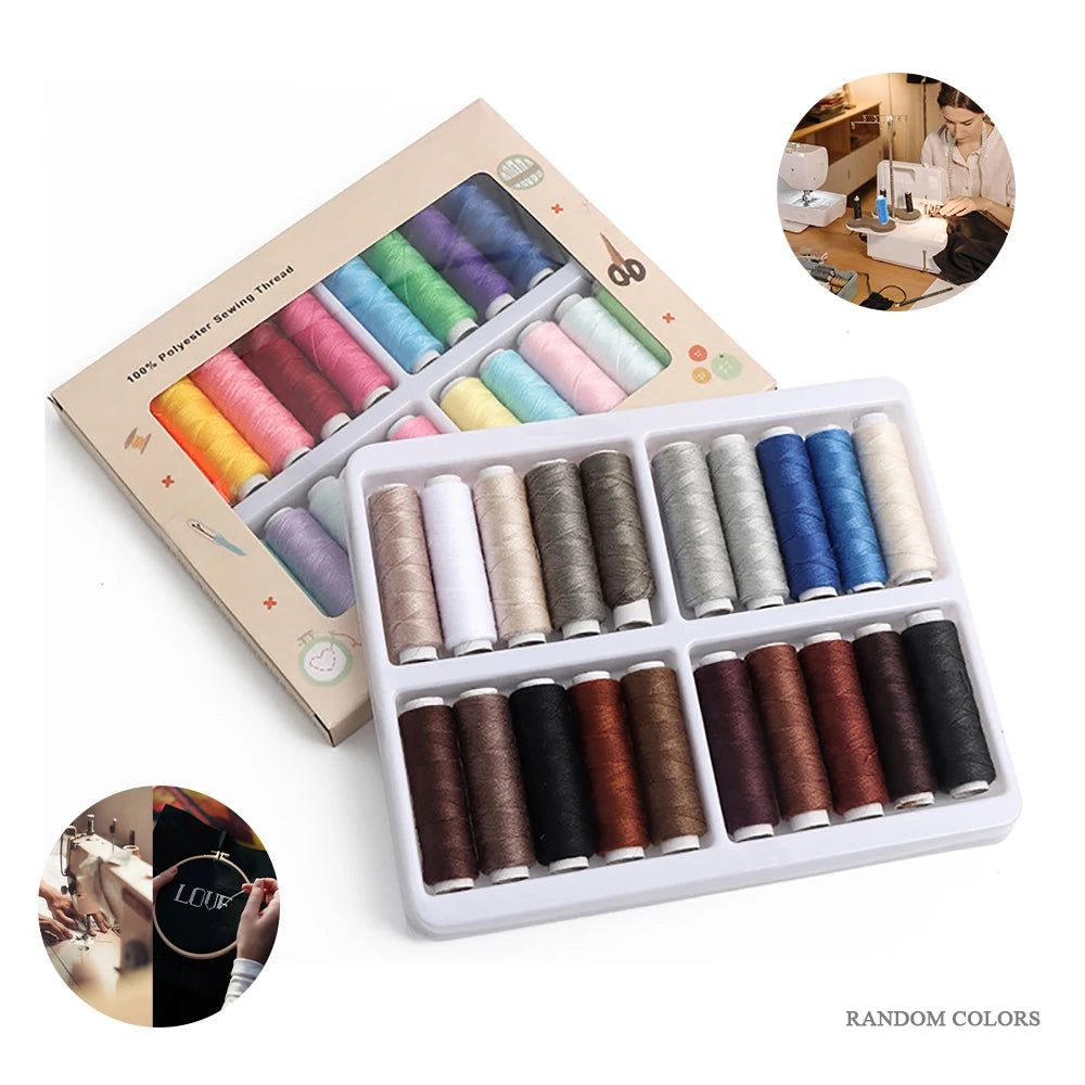 20-Piece 200 metre Polyester Sewing & Embroidery Thread Set