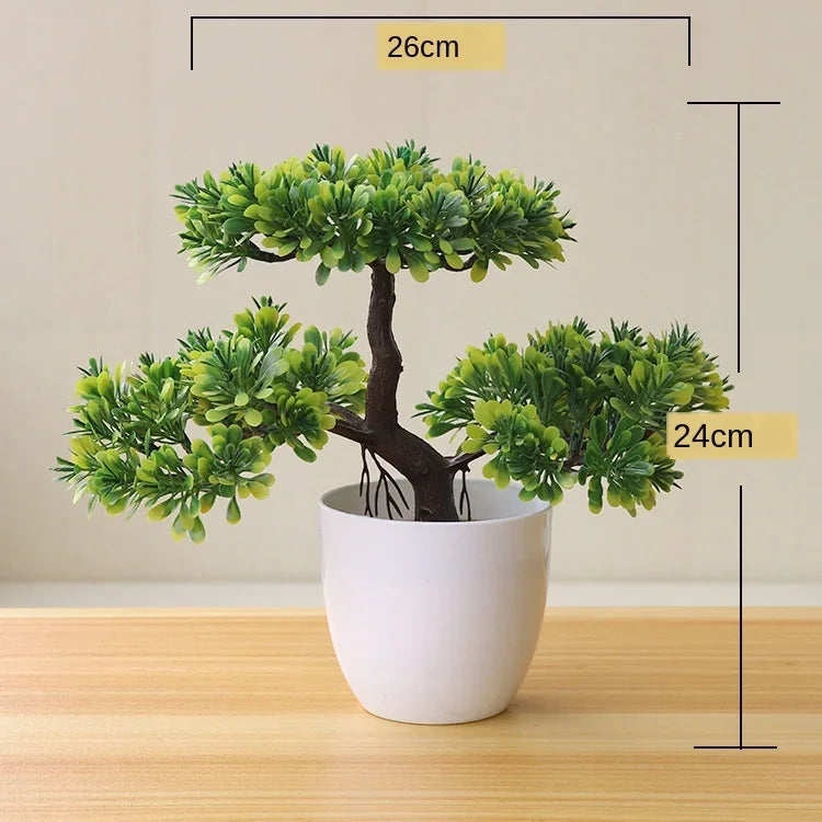 Artificial Plants Potted Bonsai Green Small Tree Plants