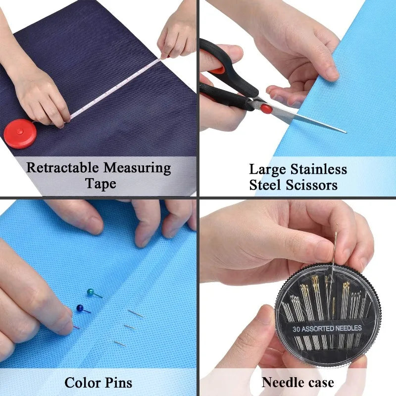 Sewing Kit Complete Set with Threads Needles Scissors Tape Measure Buttons and More