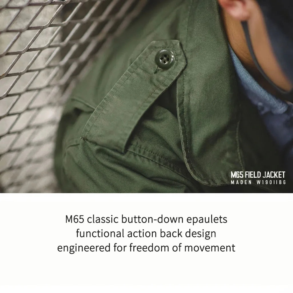 Retro M65 Jacket for Men – Green Outdoor Windbreaker