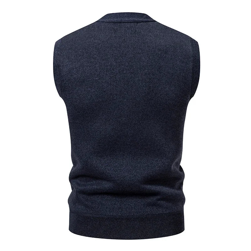 Men's Knitted Wool Vest Cardigan