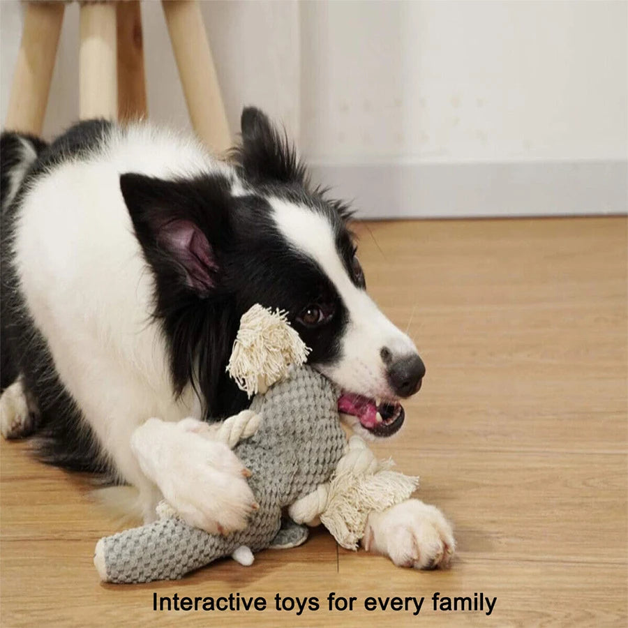 Animal Plush Squeaky Dog Toy – Bite-Resistant Lion, Wolf & Elephant | Small & Medium Dogs