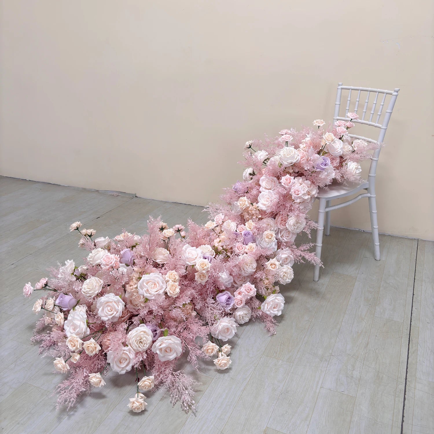 Artificial Mixed Rose & Hydrangea Flower Row – Wedding Backdrop & Event Wall Décor