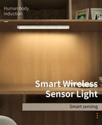 1-4Pcs Rechargeable PIR Motion Sensor LED Bar Light