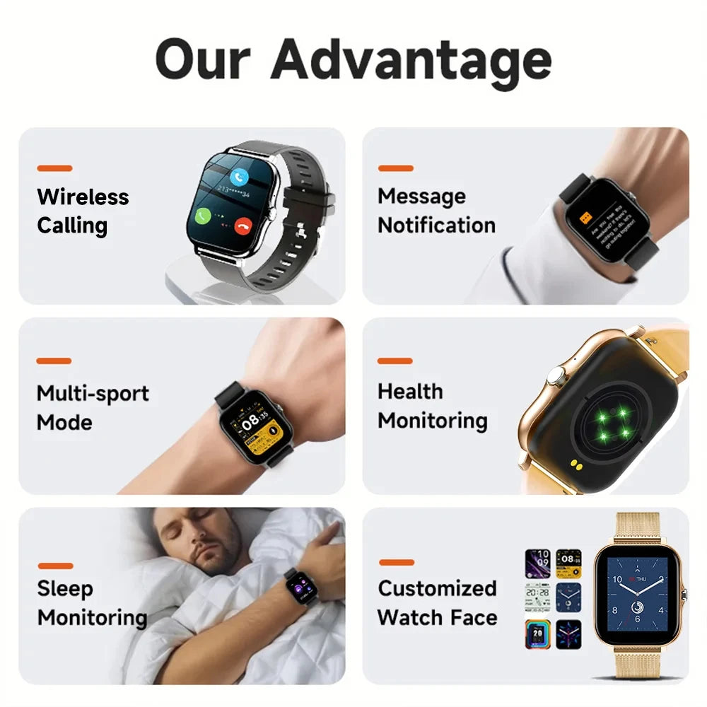 Smart Watch 1.83" HD Display – Bluetooth Calls, Fitness Tracker for Android & iOS