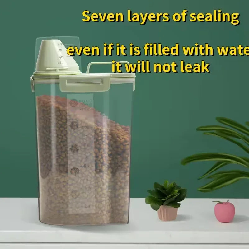 Airtight Pet Food Storage Bucket – 1.5KG & 2KG | Dog & Cat Grain Container