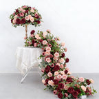 Artificial Red Rose & Green Leaf Flower Ball / Flower Row