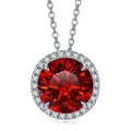Joyce Jelly S925 Sterling Silver Moissanite Necklace – 5CT 11mm Coloured Gemstone Pendant
