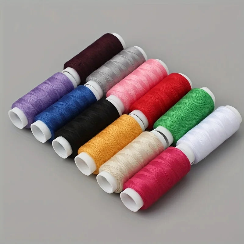 12-Color Embroidery Thread Set - Polyester Sewing Thread