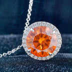Joyce Jelly S925 Sterling Silver Moissanite Necklace – 5CT 11mm Coloured Gemstone Pendant