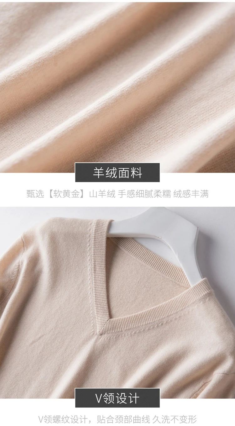 Men's Classic Cashmere Cotton Pullover Sweater – V-Neck & O-Neck
