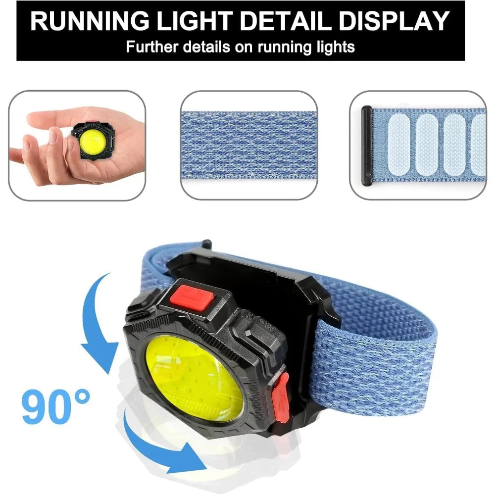 COB LED Wrist Light Torch – 500 Lumens, 4 Modes & USB-C Rechargeable | Hands-Free Running & Camping Light