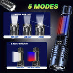 Flashlight with multiple light modes on a dark background