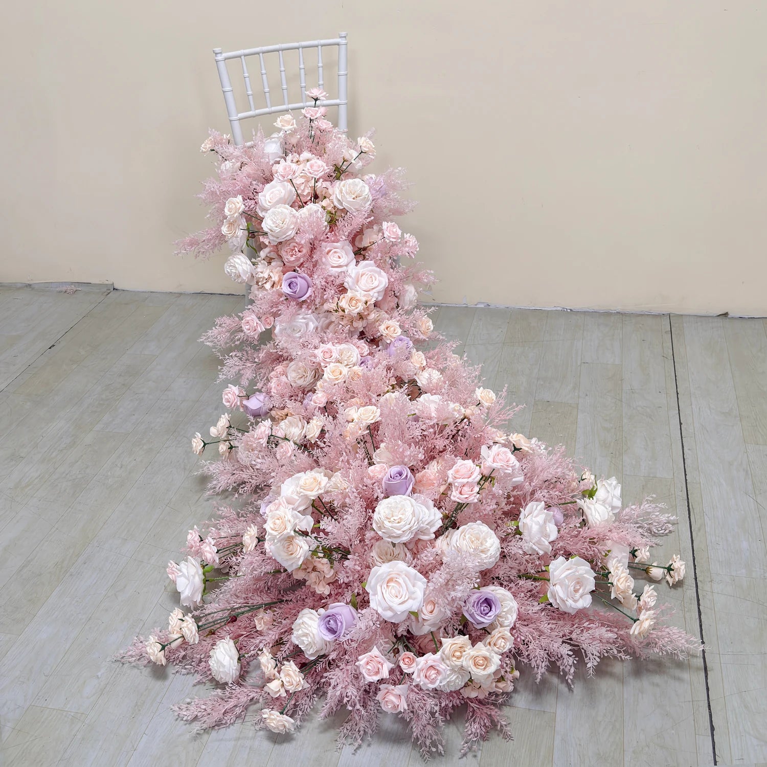 Artificial Mixed Rose & Hydrangea Flower Row – Wedding Backdrop & Event Wall Décor