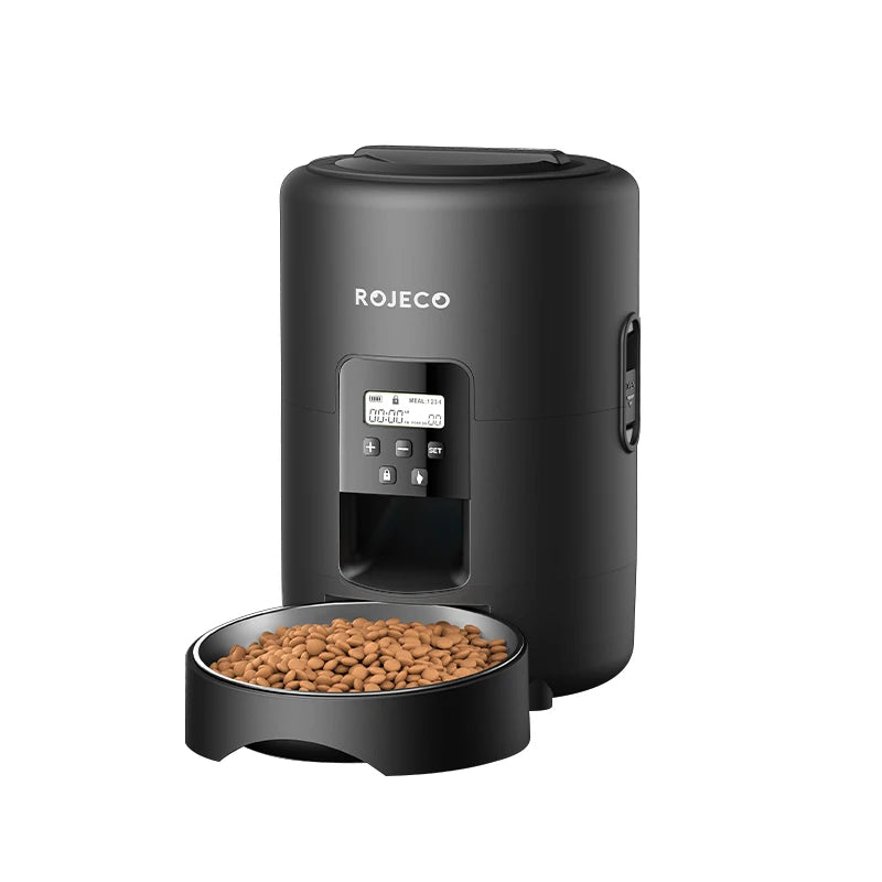 ROJECO 2L Automatic Pet Feeder – Smart Timed Cat & Dog Food Dispenser (Button & WiFi Versions)