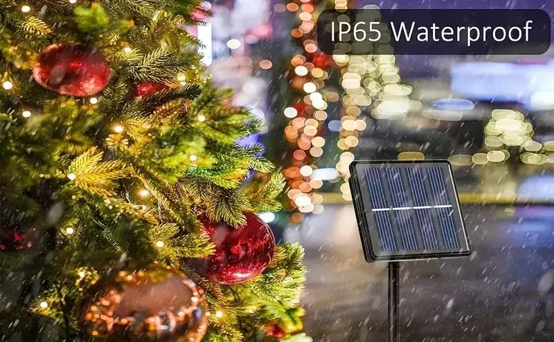 Solar Copper Wire Fairy Lights – IP65 Waterproof, Auto On/Off, 8 Modes
