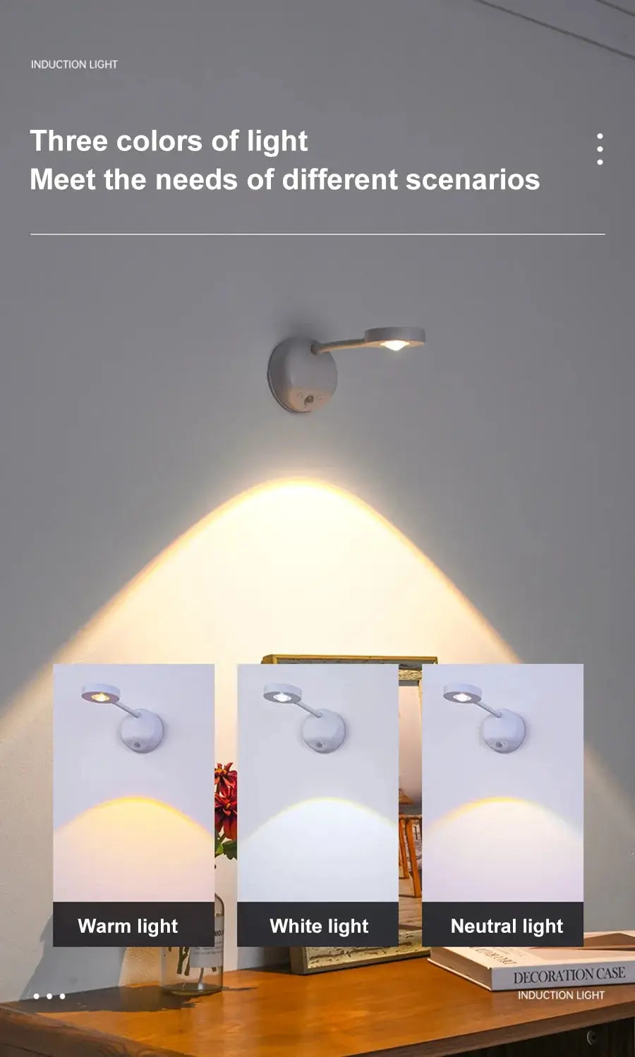 Wireless USB LED Motion Sensor Night Light – Wall Lamp for Bedroom & Living Room