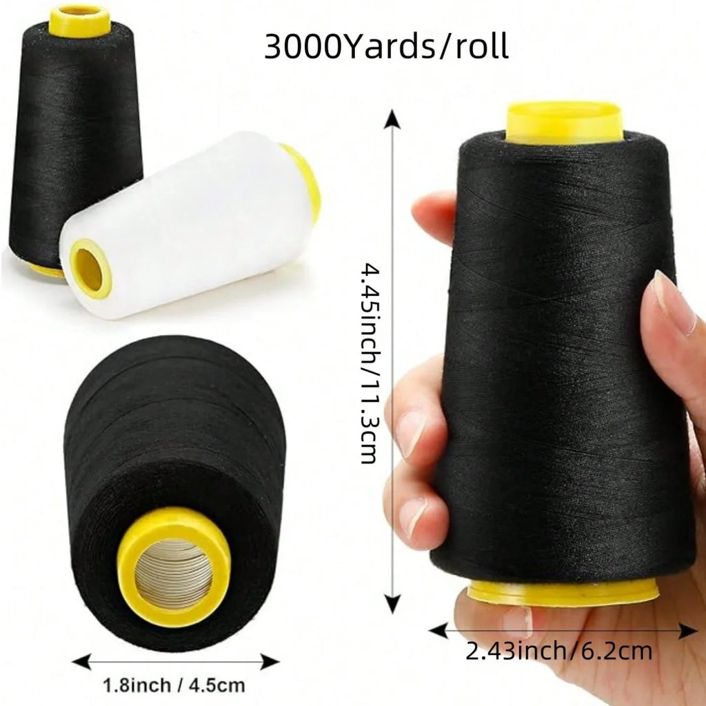 Domestic 100% Polyester overlocker threads. 3000 Yard Each