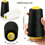 Domestic 100% Polyester overlocker threads. 3000 Yard Each