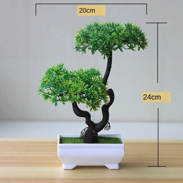 Artificial Plants Potted Bonsai Green Small Tree Plants