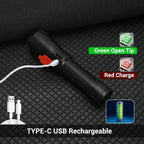 High Lumen Tactical Flashlight – Telescopic Zoom, Digital Display & USB-C Rechargeable