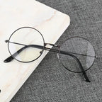 Retro Round Blue Light Blocking Glasses – Silver, Black & Gold