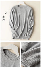 Men's Classic Cashmere Cotton Pullover Sweater – V-Neck & O-Neck