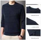 Men's Wool Blend Pullover Sweater – Warm O-Neck Knit Jumper