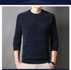 Men's Wool Blend Pullover Sweater – Warm O-Neck Knit Jumper