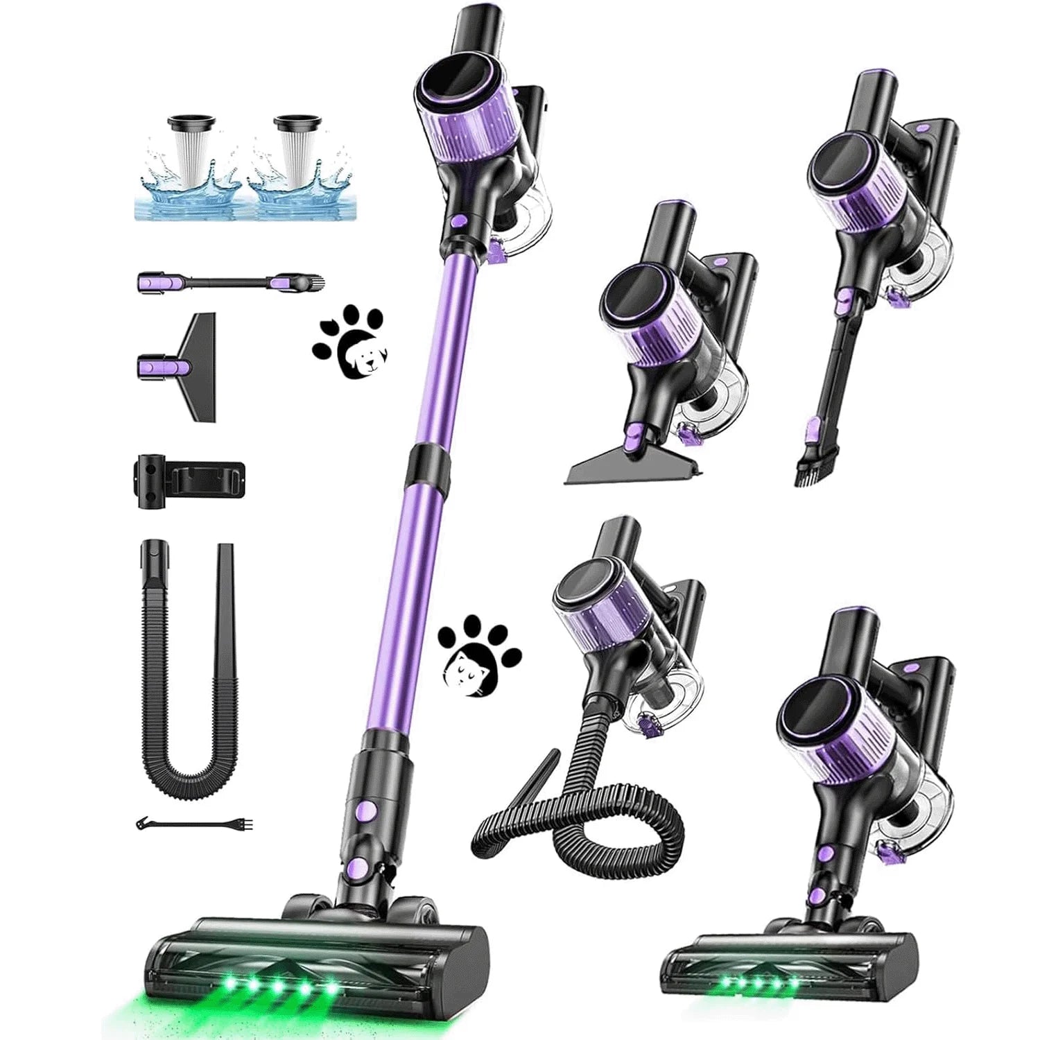 SuXiangVac 10-in-1 Cordless Stick Vacuum Cleaner | 55kPa 500W | HEPA Filter | LED Display | 45 Min Runtime