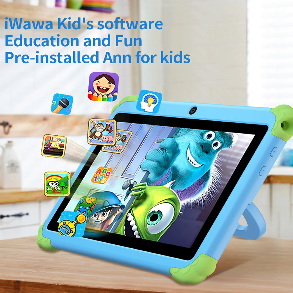BDF 7-Inch Kids Android 13 Tablet — 4GB RAM, 64GB Storage, Dual Camera, WiFi & Bluetooth | Pink & Blue
