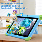 BDF 7-Inch Kids Android 13 Tablet — 4GB RAM, 64GB Storage, Dual Camera, WiFi & Bluetooth | Pink & Blue