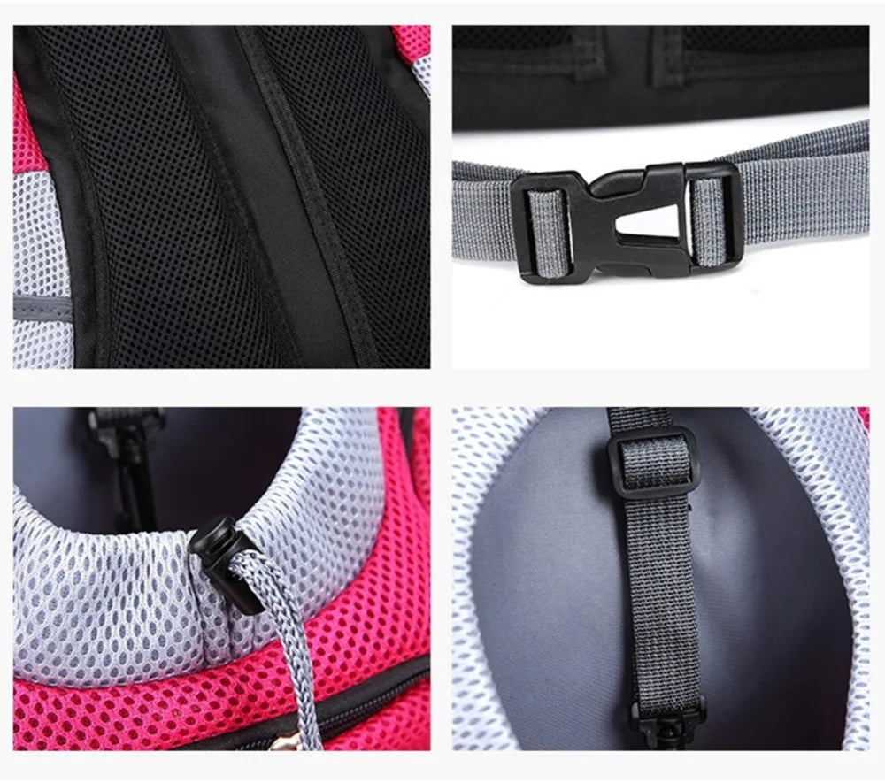 Breathable Pet Backpack Carrier – Front & Back Travel Bag with Safety Reflective Strips | S–L