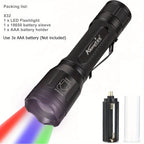 Alonefire X32 4-in-1 Multicolour LED Flashlight – Red, Blue, Green & White