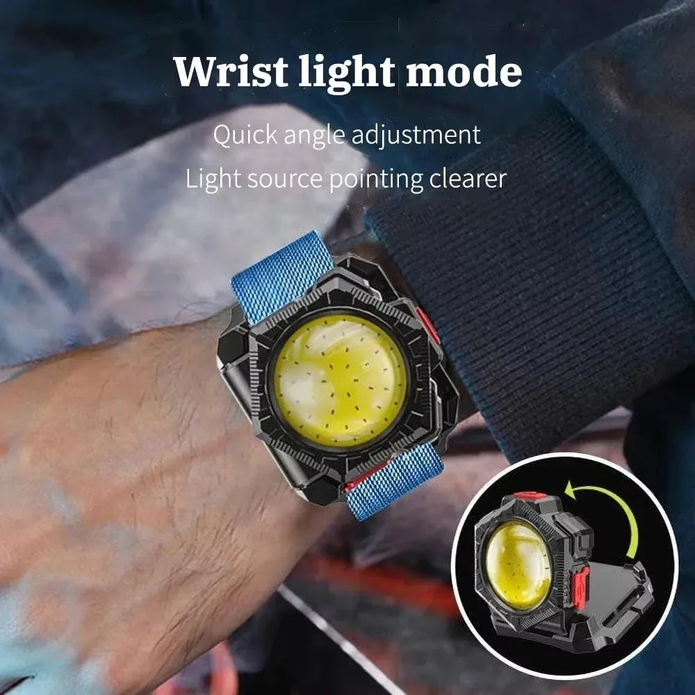 COB LED Wrist Light Torch – 500 Lumens, 4 Modes & USB-C Rechargeable | Hands-Free Running & Camping Light